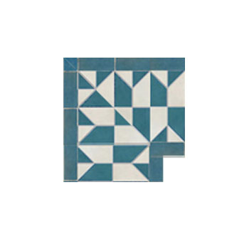 Mosaic House Moroccan tile Romano Corner 1-28 White Teal  zellige, mosaic, zellij, border, glaze 